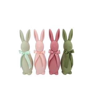 Easter Flock Summer Blush Bunny Bow Ass 10x10x31cm