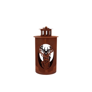 Rusty Scottish Brown Deer Latern 12x26cm