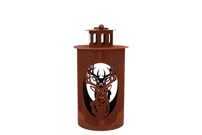 <h4>Rusty Scottish Brown Deer Latern 12x26cm</h4>