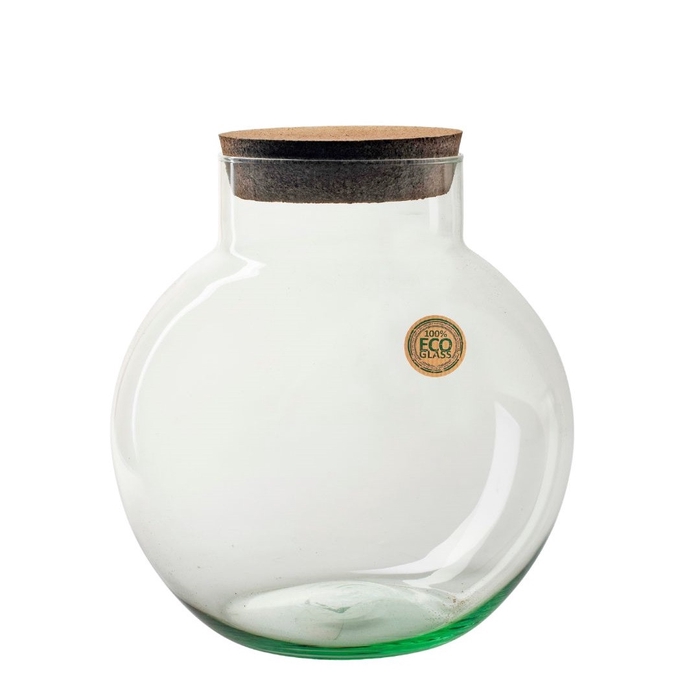 <h4>Glas Eco bolvaas+kurk d25*30cm</h4>