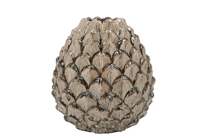 <h4>Mika Nordic Green Vase Pinecone Edge 23x24cm</h4>