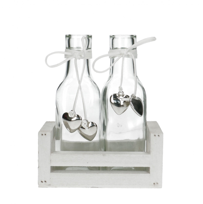 <h4>Moederdag Glas Tray 2fles+hart d03/6*15cm</h4>