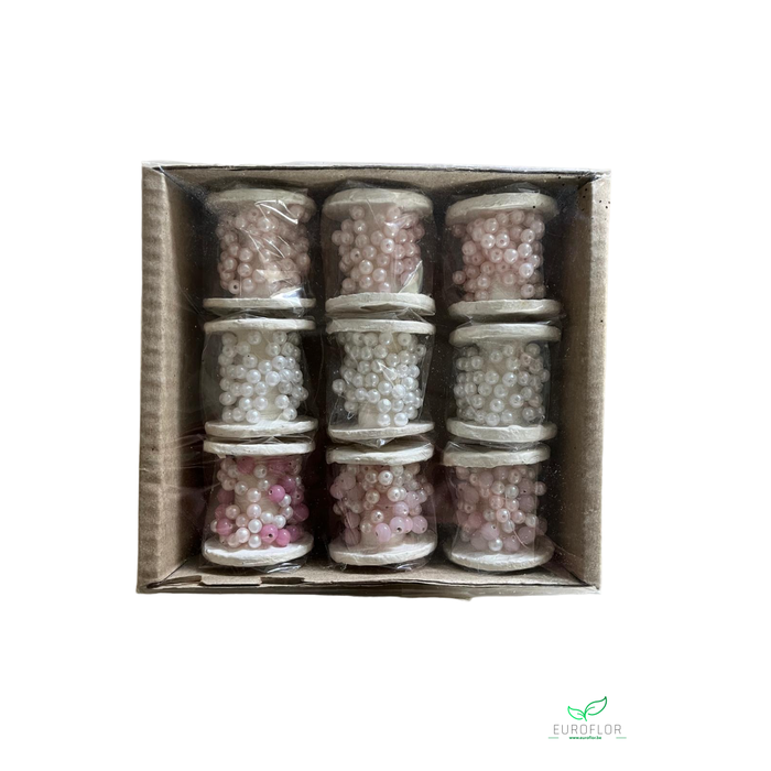 <h4>PARELDRAAD ROZE WIT 9pcs</h4>