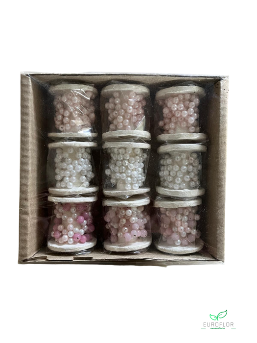 PARELDRAAD ROZE WIT 9pcs