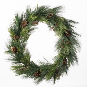 AF Wreath Pine Cone D76cm Gree