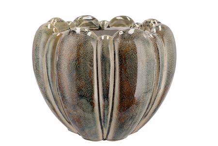 <h4>Inga Green Pot Round Active Glaze 27x27x21cm Nm</h4>