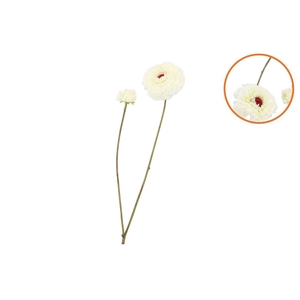 Silk Zinnia White 54cm