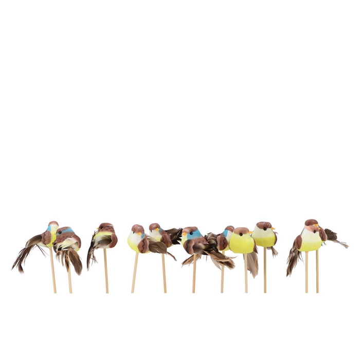 <h4>Pick Bird On Stick Yellow/green P/1 4x7x12cm</h4>