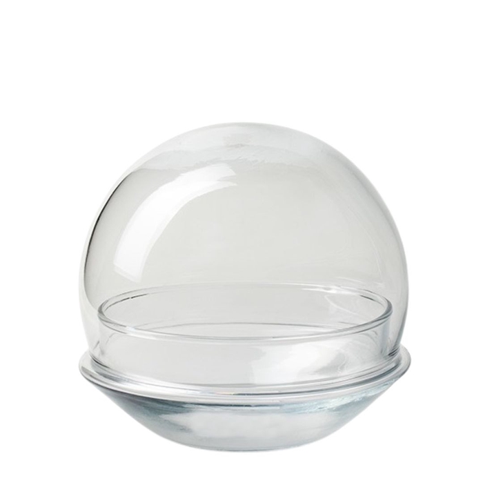 Glas Stolp+schaal Biodome d15*14cm