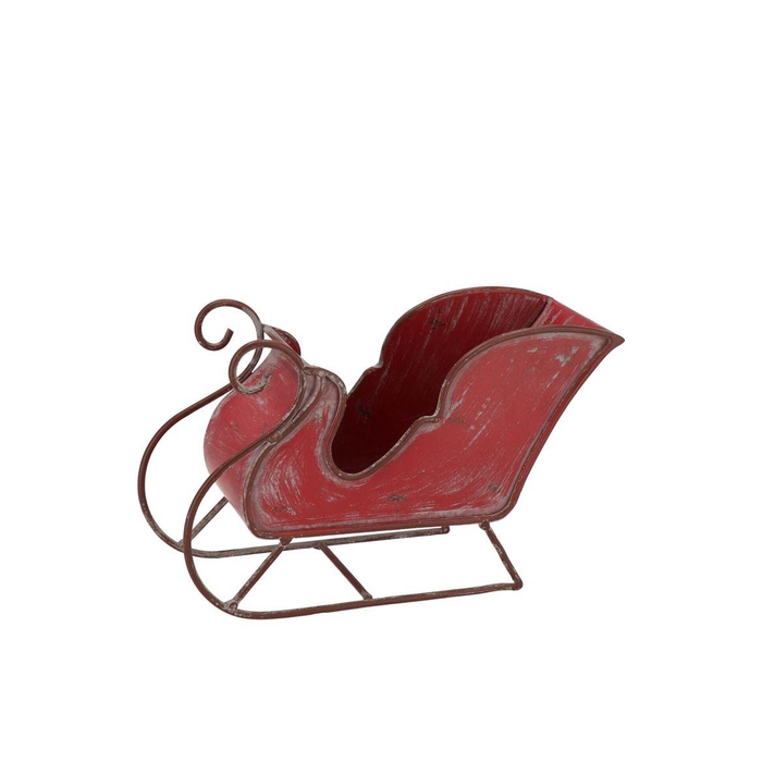 <h4>Kaya Red Santa Sleigh Metal 24x9x15cm</h4>
