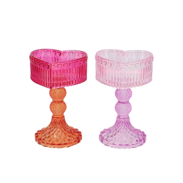 <h4>Amour Fuchsia Mix T-light Heart Ass 10x9x15cm</h4>