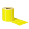 Stickers 100x48mm volvlak fluor geel rol 1000 st.