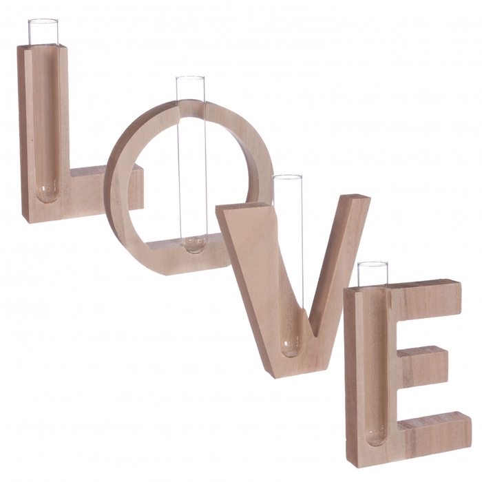 Hout Love Letters S/4 d2*13.5cm