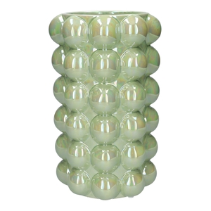 DF03-666721000 - Vase Bubbly d15xh24 pistache+pearl