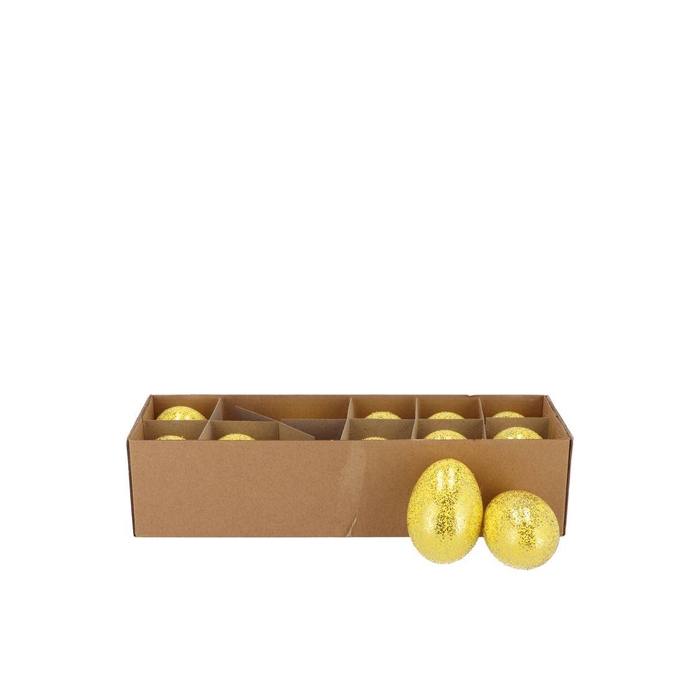 <h4>Eggs Chicken Yellow Glitter P/12</h4>