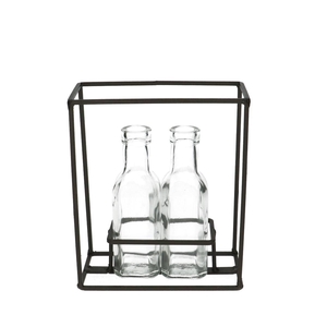 Glas Fles Rek+2fles d03/5*16cm