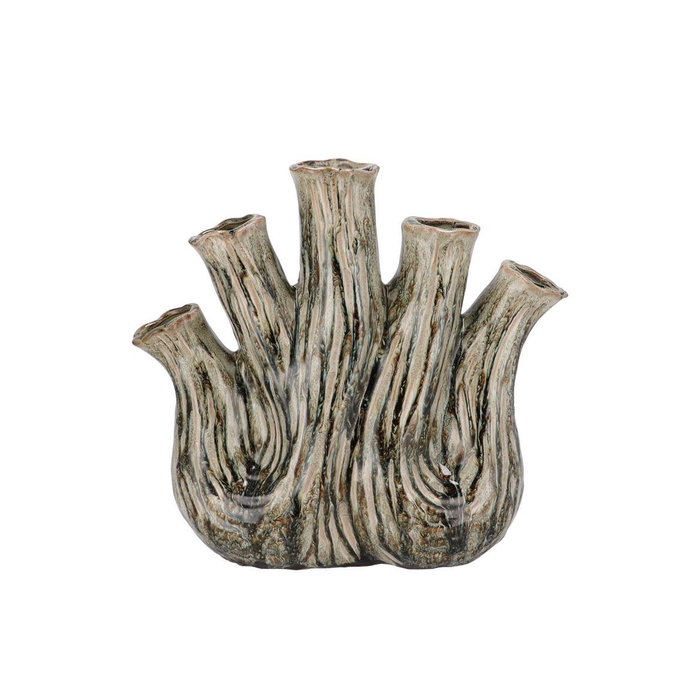 <h4>Aglio Green Active Glaze Vase Oval 36x17x33cm</h4>