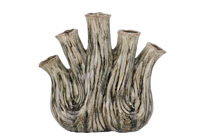 Aglio Green Active Glaze Vase Oval 36x17x33cm Nm
