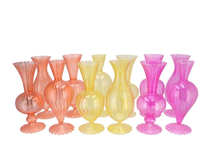 <h4>Sunny Dutch Orange Mix Glass Vase Ass 12x12x28cm</h4>