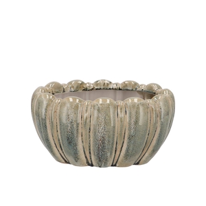 Inga Green Pot Oval Active Glaze 26x17x13cm