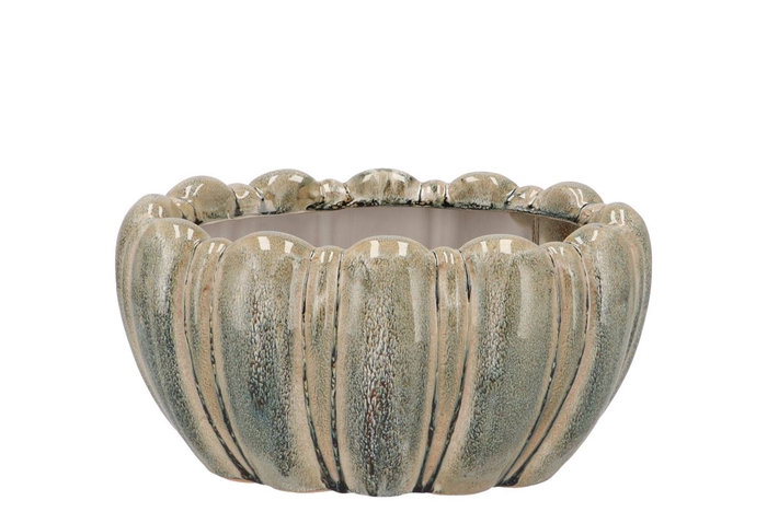 <h4>Inga Green Pot Oval Active Glaze 26x17x13cm</h4>