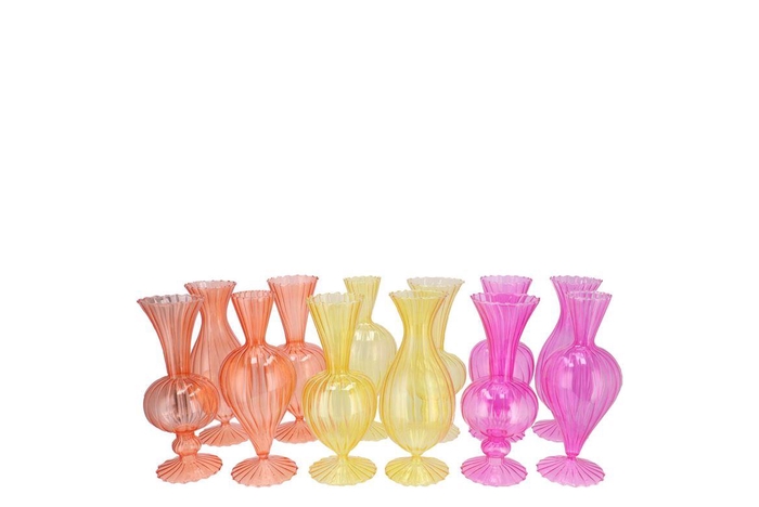 <h4>Sunny Dutch Orange Mix Glass Vase Ass 8x8x16cm</h4>