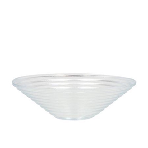 Glass Bowl Ribbed Conic 23x23x7cm