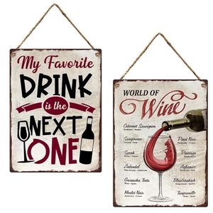 Wall Hanger 30x40cm Metal Wine