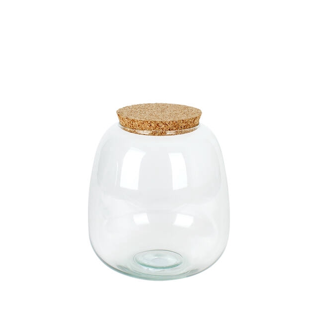 <h4>Vaas Richmond met kurk 19xH20cm recycled glas</h4>