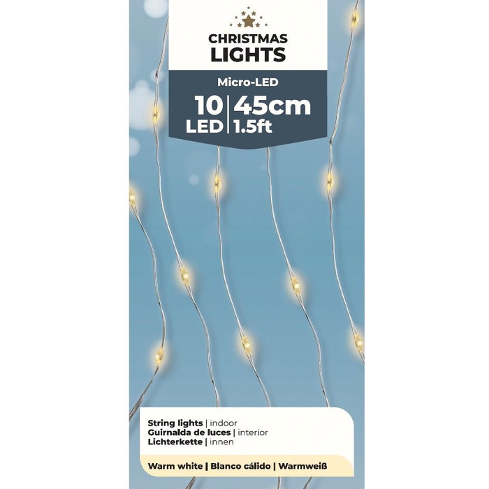 <h4>Kerst LED draad  10L incl.batt</h4>
