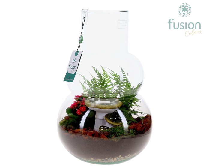 <h4>Green Bottle Olaf Large met Herfst arrangement</h4>