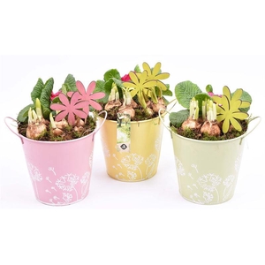 Zink pot bloemdecor k.mix 17cm