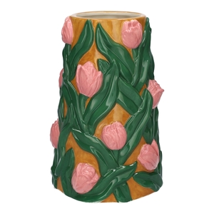 Vase Tulips5 d9.8\\16.5xh23.5 pink\\yellow