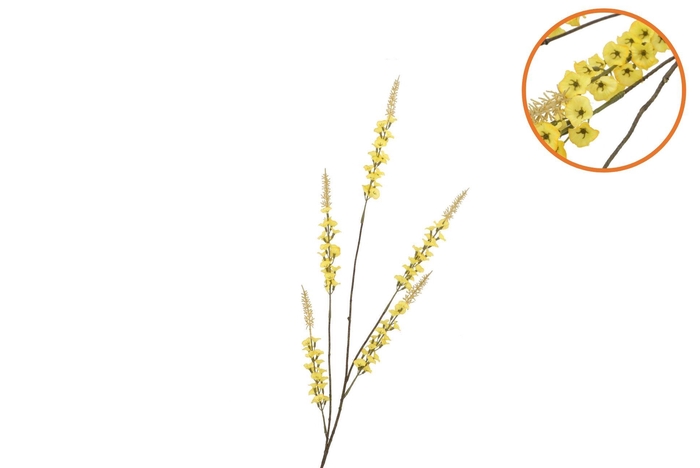 Silk Campanula Yellow 5 Single Stem 104cm