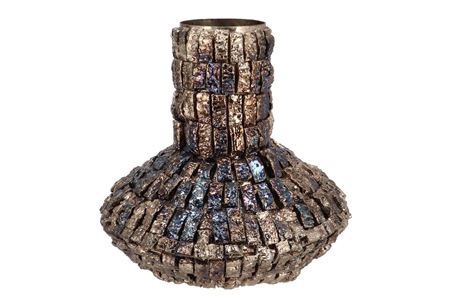 <h4>Nepal Iron Vase Birch Mosaic 17x17x25m Nm</h4>