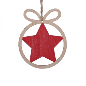 Christmas Hanging wood star d8.5cm