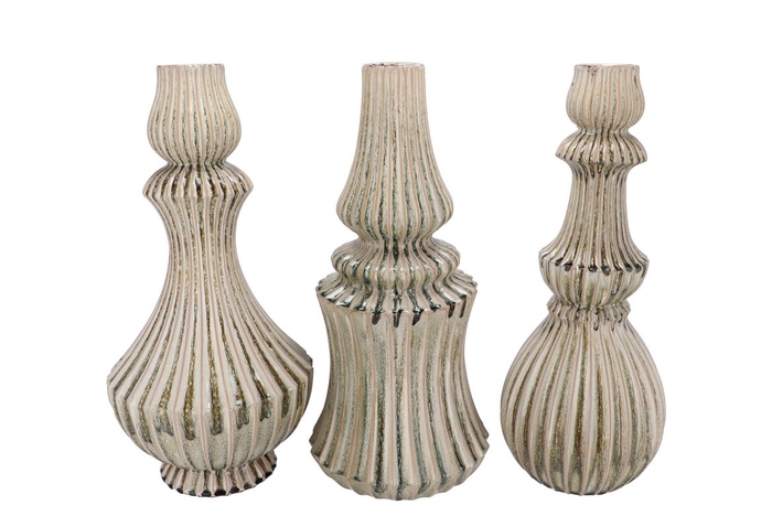 <h4>Mika Nordic Green Vase Curves Ass 20x39cm</h4>