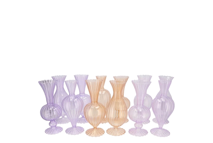 <h4>Sunny Dreamy Pastel Mix Glass Vase Ass 8x8x16cm</h4>