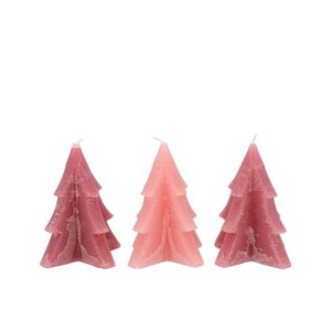 Candle Frosty Pine Tree Sweets Pink Mix 9x12cm Ass