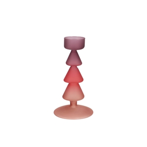 Nova Red Candle Holder Tricolor 9x9x17cm