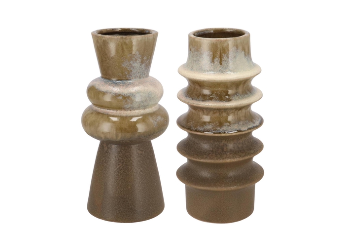 Dion Brown Vase Sparkle Ass 13x13x26cm