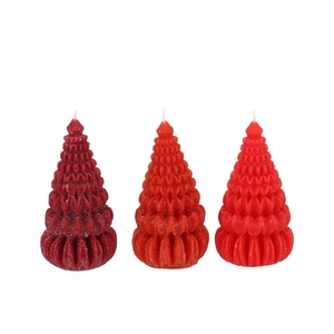 Candle Frosty Pagoda Tree Wild Red Mix Ass 7x14cm Ass