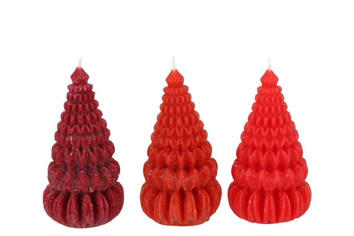 <h4>Candle Frosty Pagoda Tree Wild Red Mix Ass 7x14cm Ass</h4>