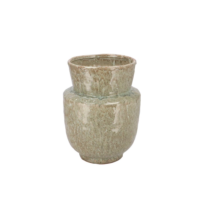 <h4>Iron Stone Green Vase 21x21x27cm</h4>