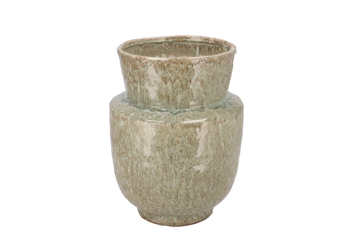 <h4>Iron Stone Green Vase 21x21x27cm</h4>