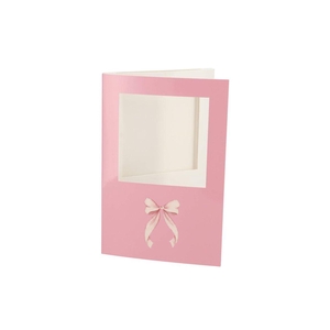 Gift Tile Card Bow Pink21x14x1cm