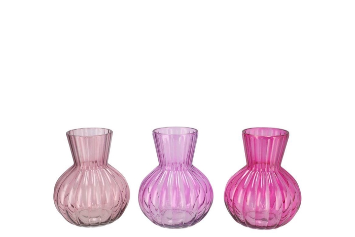 Feline Pink Mix Vase Ass 12x15cm