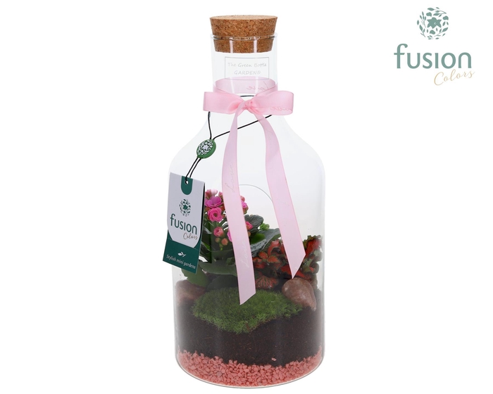 <h4>Green Bottle Fles Small Love met Arrangement</h4>