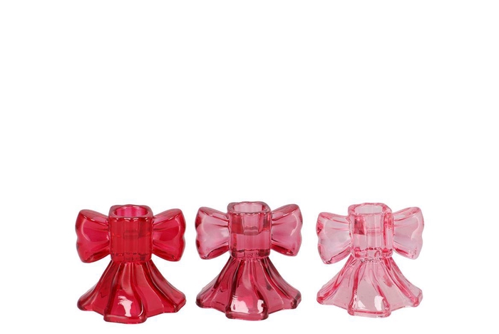 <h4>Bowy Jolly Pink Mix Candle Holder Bow Tie Ass 8x8x7cm</h4>
