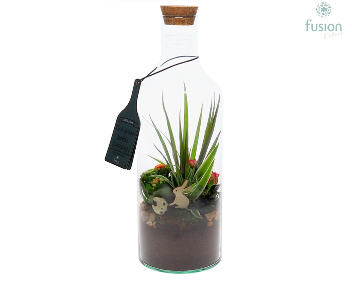 <h4>Green Bottle Fles Medium Pasen met arrangement</h4>